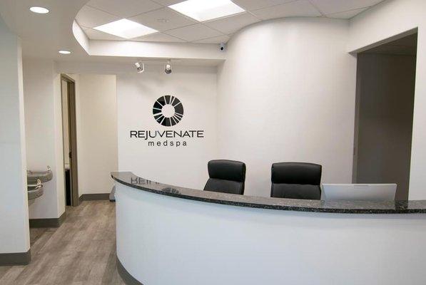 Image of Rejuvenate MedSpa Colorado Springs' front desk reception area