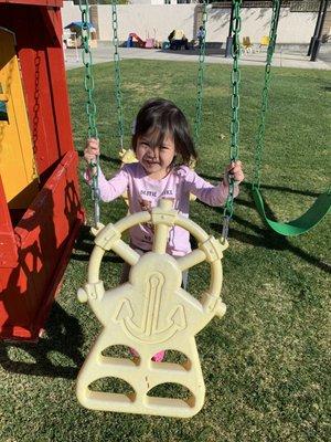 Child on a swing