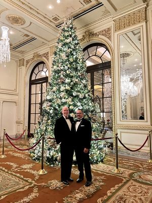 Black tie Christmas At The Plaza, thanks to James Sheridan at Brooks Brothers.