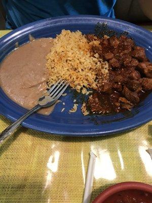 Carne asada de puerco plate