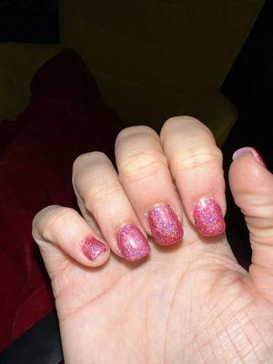 My broken nail, with similar polish to what I had before.