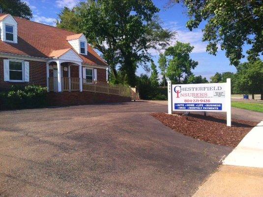 The exterior of the Chesterfield Insurers office.