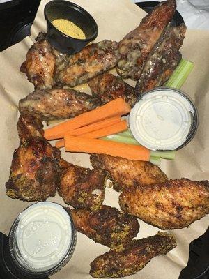 Garlic parm wings and lemon pepper wings