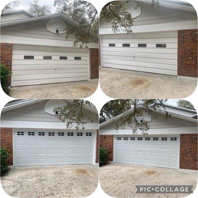 New door install. Before and after photo.