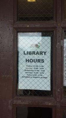 Library hours.