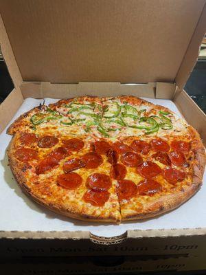 Half Peppers & Onions / Half Pepperoni