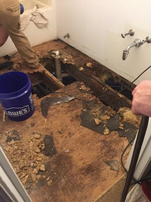 Tearing out subfloor