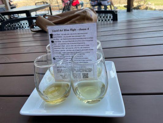 Flight of white wines