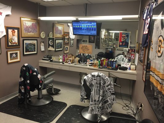 Interior of Fort Hill Barber Shop