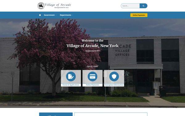 Explore VillageofArcade.com's enhanced community engagement through top-tier municipal website design and user-friendly navigation features.