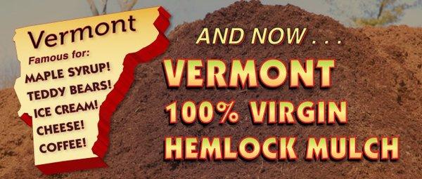 Real mulch from Main and Vermont bark producers - not ground pallet wood or yard waste from.