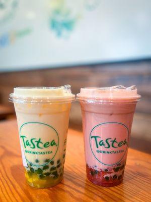 Mango Milk Tea & Strawberry Milk Tea