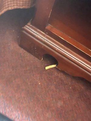 French fry and dirty carpet