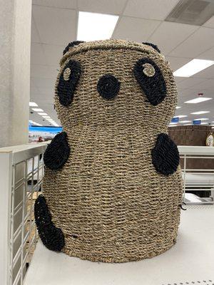 4/13/21 amputee panda laundry basket. He's so cute.