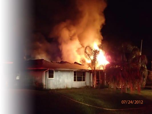 House Fire in Sebastian Fl.  ORC Services provide emergency fire damage cleanup, window board ups, soot/smoke cleanup