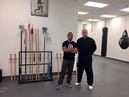 Fernando Rivera owner/trainer of Box Evanston and Sifu Stephen Vick instructor of Traditional Taoist Martial Arts Academy