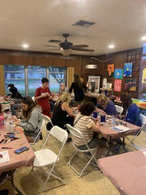 Free rock painting classes at the Cultural Center.