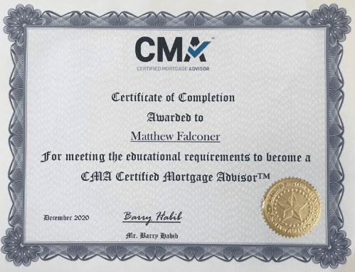 Matthew is one of the very few Certified Mortgage Advisors in the nation