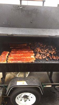 Smoked Ribs, Wings and Briskett