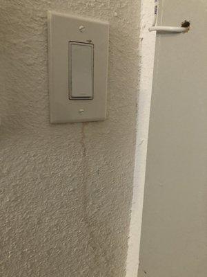 Water rust coming out of electrical outlet