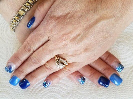 Beautiful Blue Nails by Alexandria Estrada