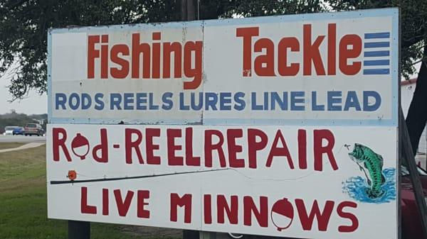 Bring in your rod and reel we can service them even repair. Want some live bait? Come check us out minnows and worms HERE.