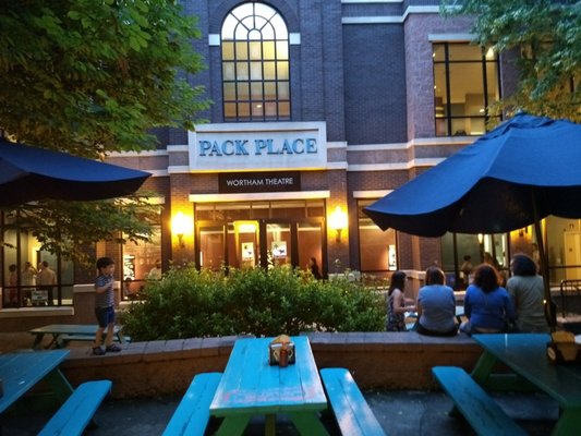 Home of the Wortham Theatre.  This courtyard is a great place for meeting others and enjoying a quick meal.