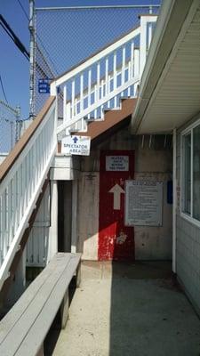 Stairs to the obsevation deck, and gated entrance - they keep this locked down