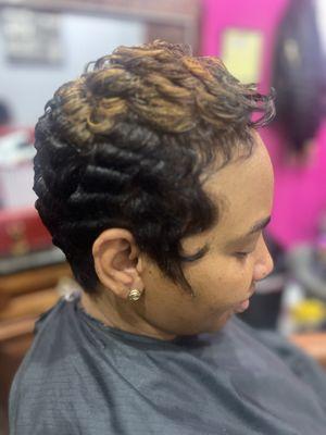 Relaxer, cut, and style