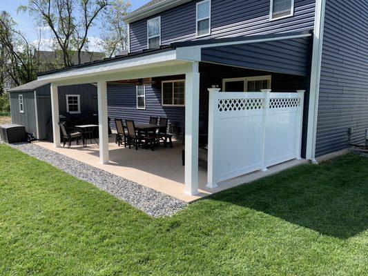 Roof over concrete patio