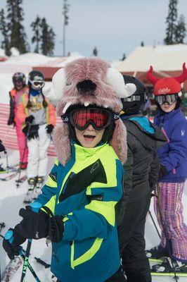 Crazy helmet day is so much fun on the slopes!