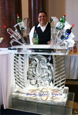 Icebar 4 ft. w bottle holders for Bartenders on the go