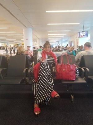 Looking fly at JFK heading to Italy