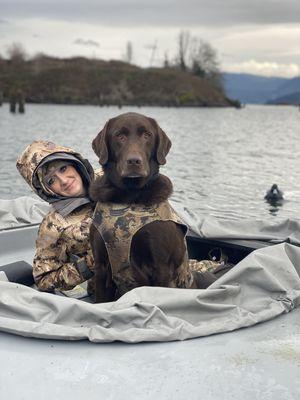 Luke and the wife rocking the layout boat. Luke's not a fan but the birds can't seem to figure it out.