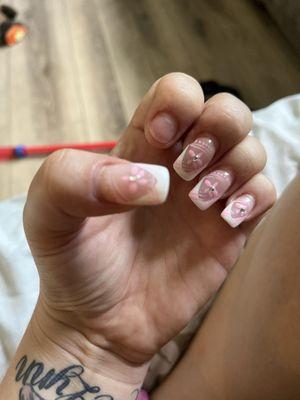 Nail broke off after a week & the while is turning off white