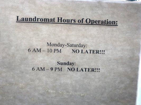 Hours of operation