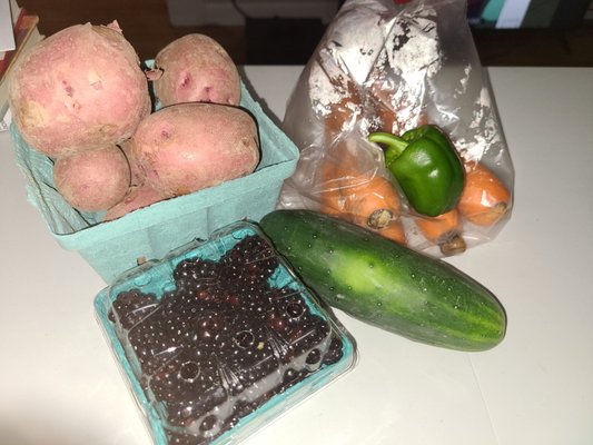 Veggies and fruit from about 3 different vendors