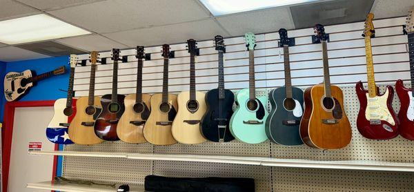 Many guitars in stock