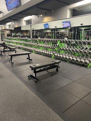 Free weights section