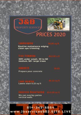 2020 Price list