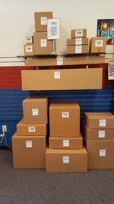 We carry a variety of box sizes for your needs.