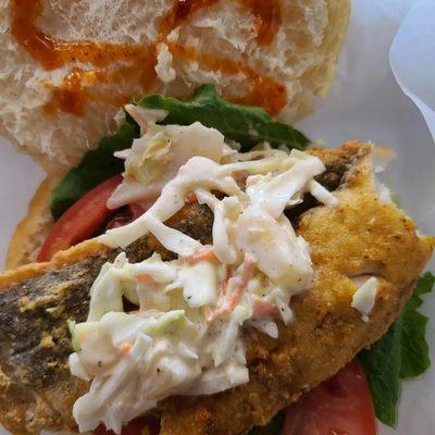 Fish sandwich cold slaw