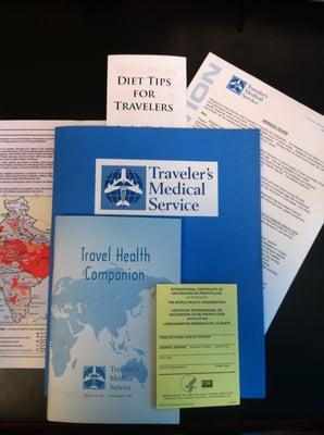 Travelers receive a customized information packet at the completion of the pre-travel consultation