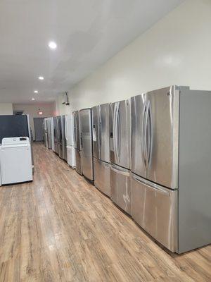 Beautiful refrigerators all lined up