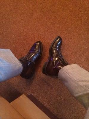 Alden captoe boots in shell cordovan