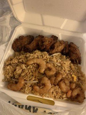 Shrimp 5 Pcs Cut Wings & Shrimp Fried Rice