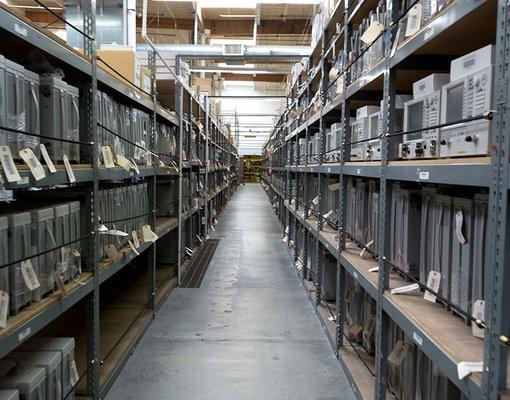 Snapshot of some test equipment on shelves