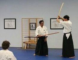 Weapons class at Houston Ki Aikido