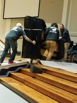 Setting up a 7ft grand at a local church