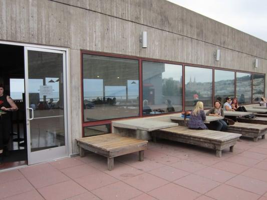 Front entrance of SFAI Cafe- looking thru to the windows and the views on the other side. Plus, the outdoor seating.